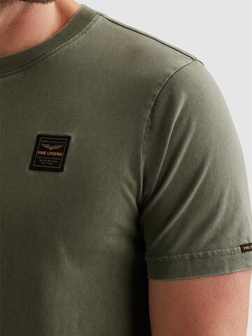 PME Legend Shirt 'T-shirt with a garment-dye wash and badge' in Green