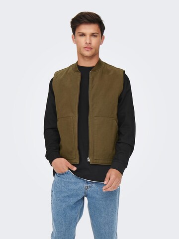 Only & Sons Vest 'Earl' in Green: front