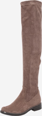 CAPRICE Over the Knee Boots in Grey: front