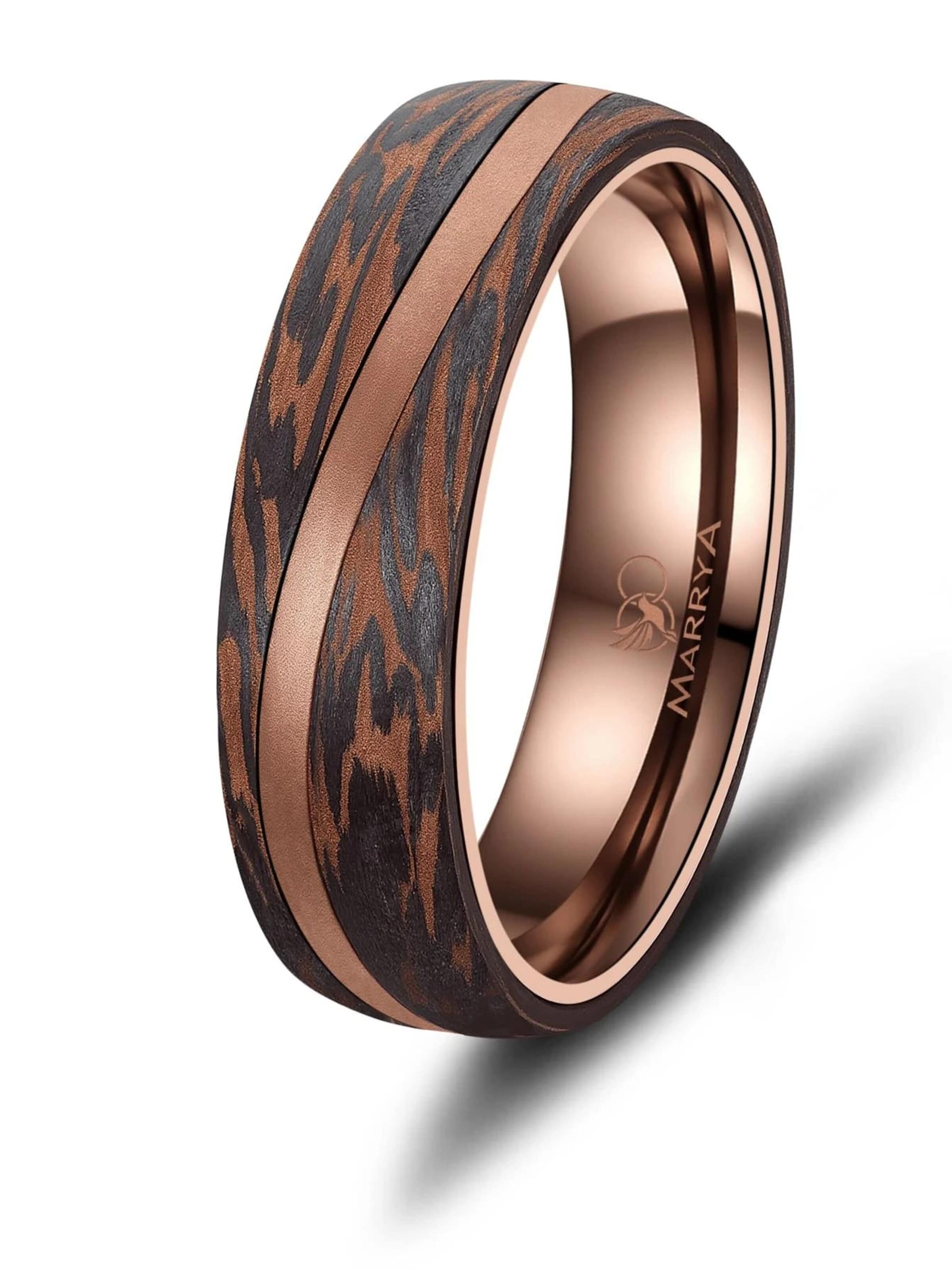MARRYA Ring 'MARRYA Ehering CB-05 Carbon-Bronze' in Brown: front