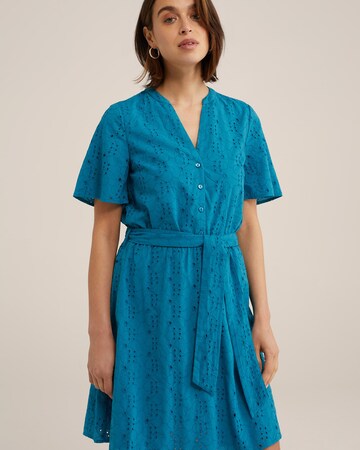 WE Fashion Košeľové šaty - Modrá