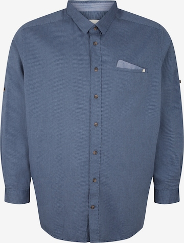 TOM TAILOR Men + Regular fit Button Up Shirt in Blue: front