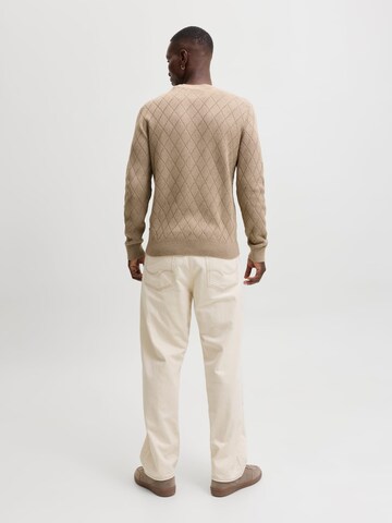 JACK & JONES Sweater 'JJBlacole' in Beige