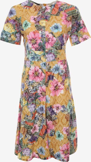 Madam-T Cocktailjurk 'CHARLOTTE' in de kleur Mosterd / Gemengde kleuren / Rosa, Productweergave