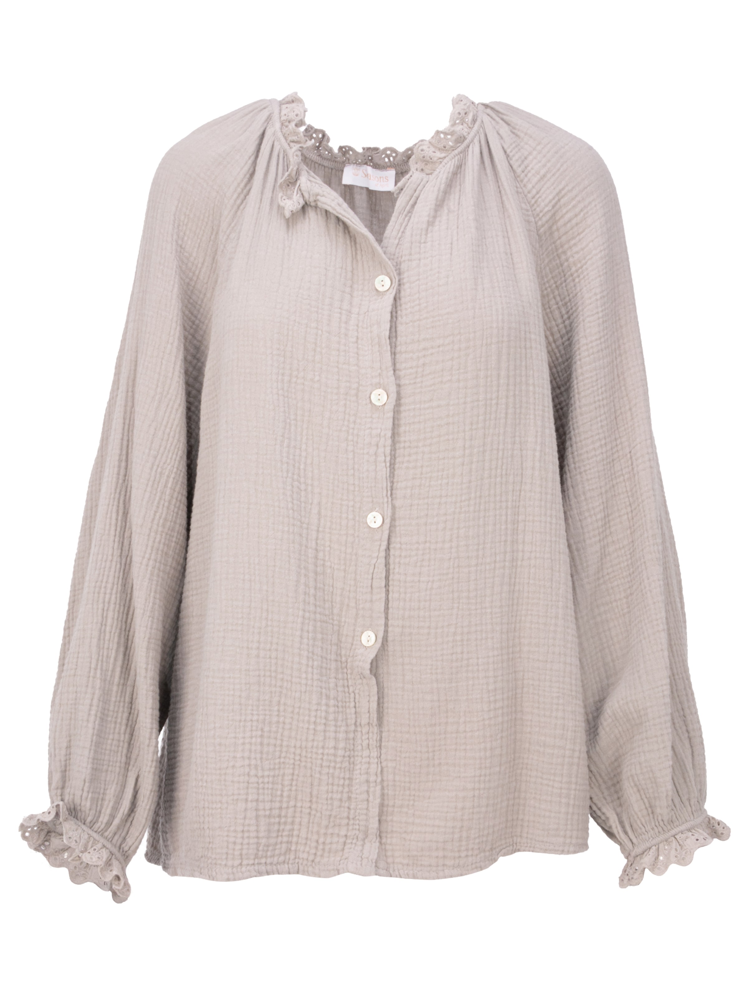 Seasons of April Blouse 'Emma' in Bruin: voorkant