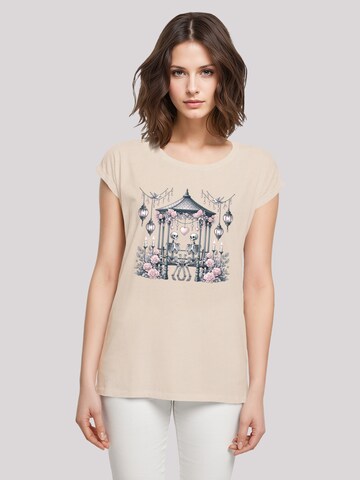 T-shirt 'Skelett Paar Valentinstag' F4NT4STIC en beige : devant