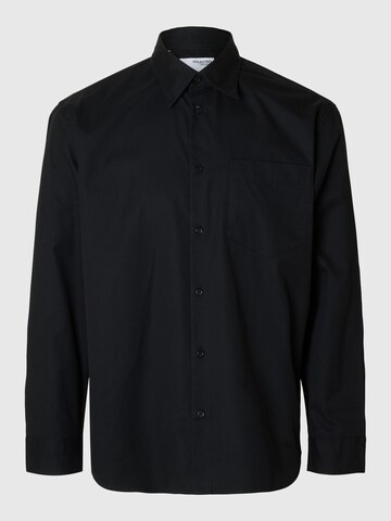 SELECTED HOMME Button Up Shirt in Black: front