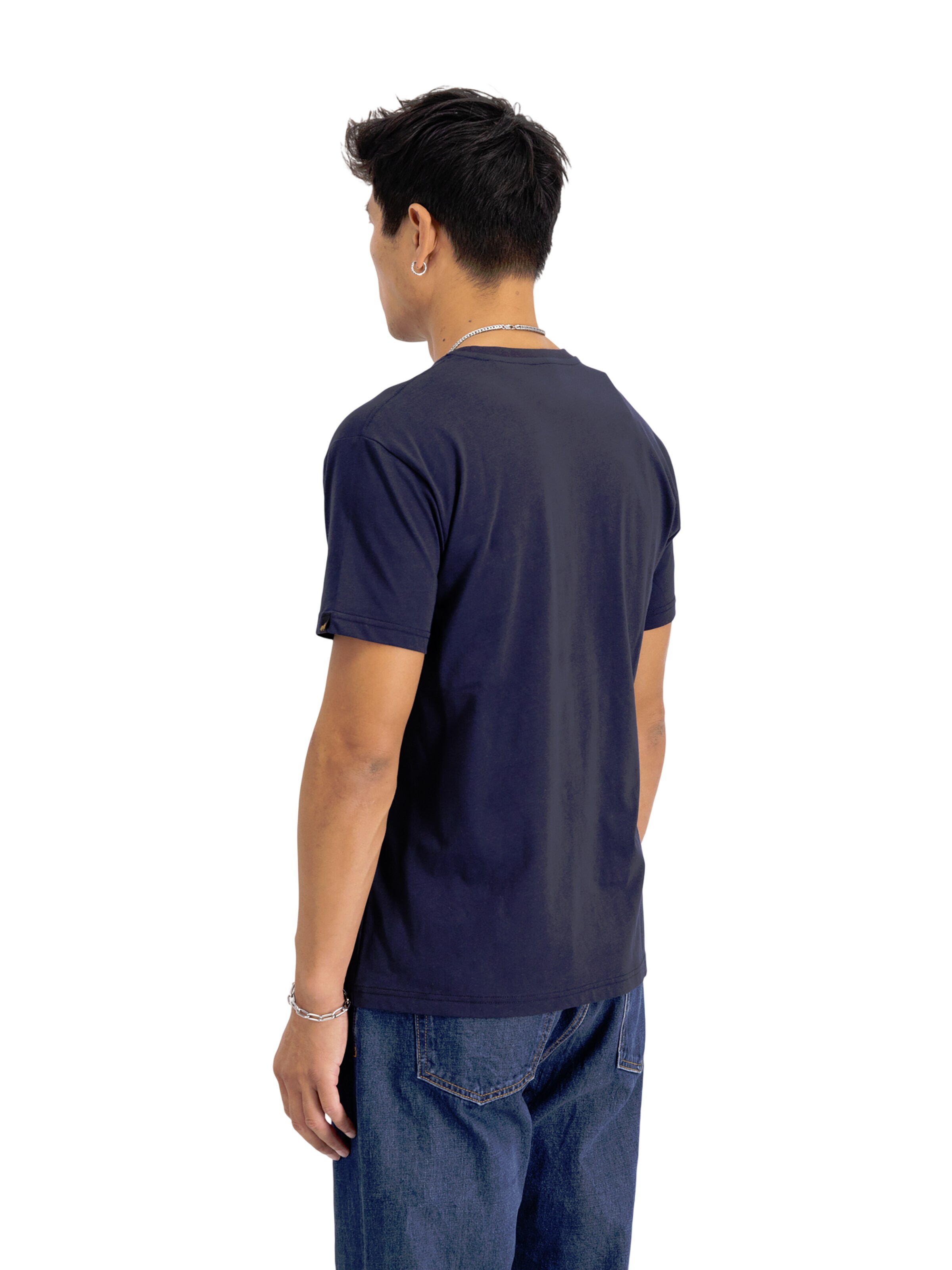 ALPHA INDUSTRIES Shirt 'Basic Small Logo'‌‌‌‌‌‌ in Blau