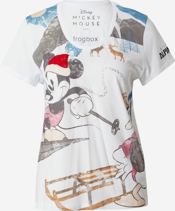 Frogbox T-Shirt 'Skifahrer Mickey & Donald' in Weiß: predná strana