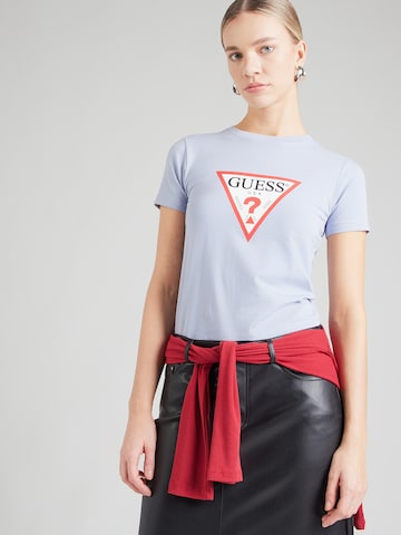 T-shirt 'ICONIC' GUESS JEANS en bleu : devant