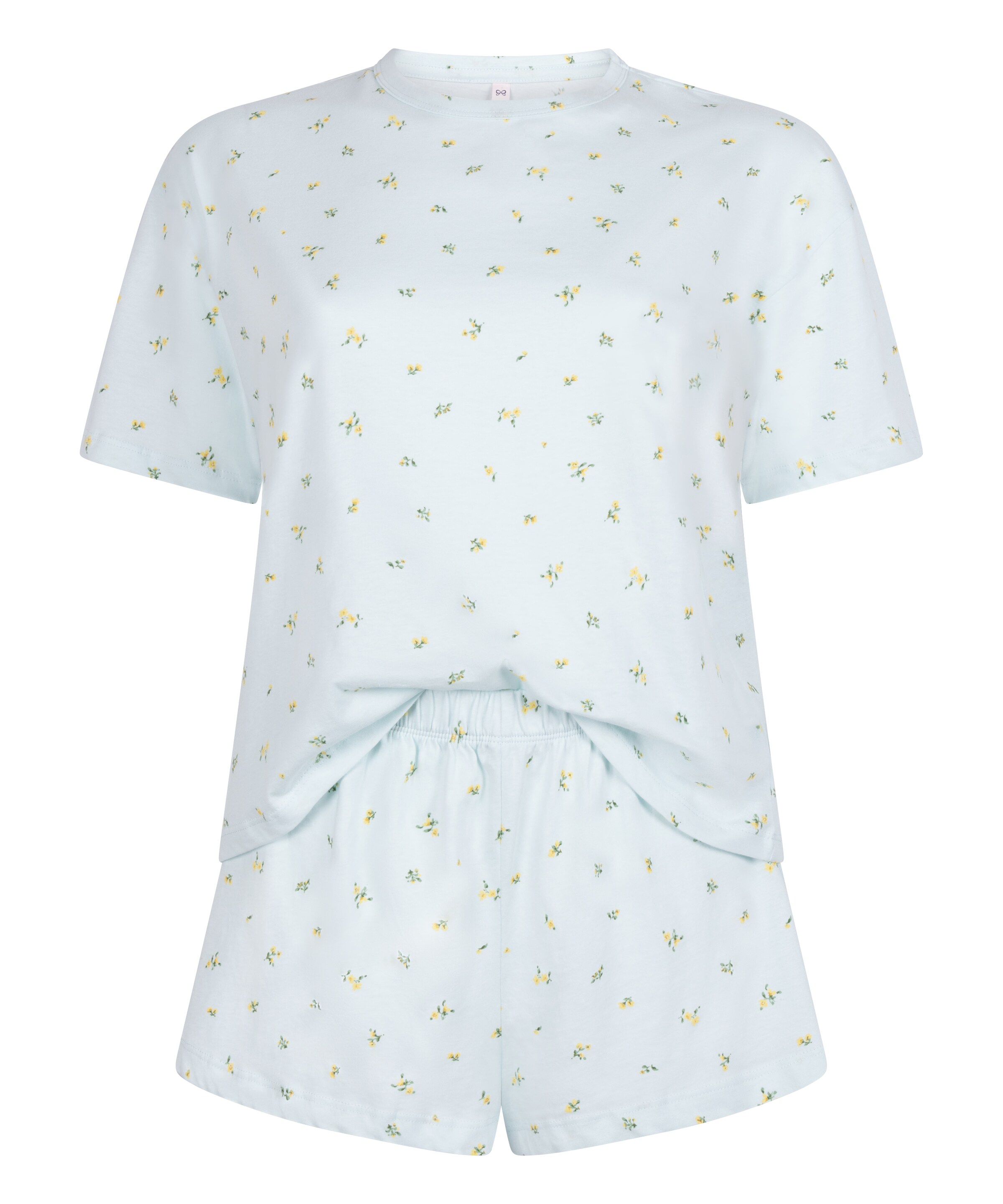 Hunkemöller Pyjama en jaune / vert / menthe, Vue avec produit
