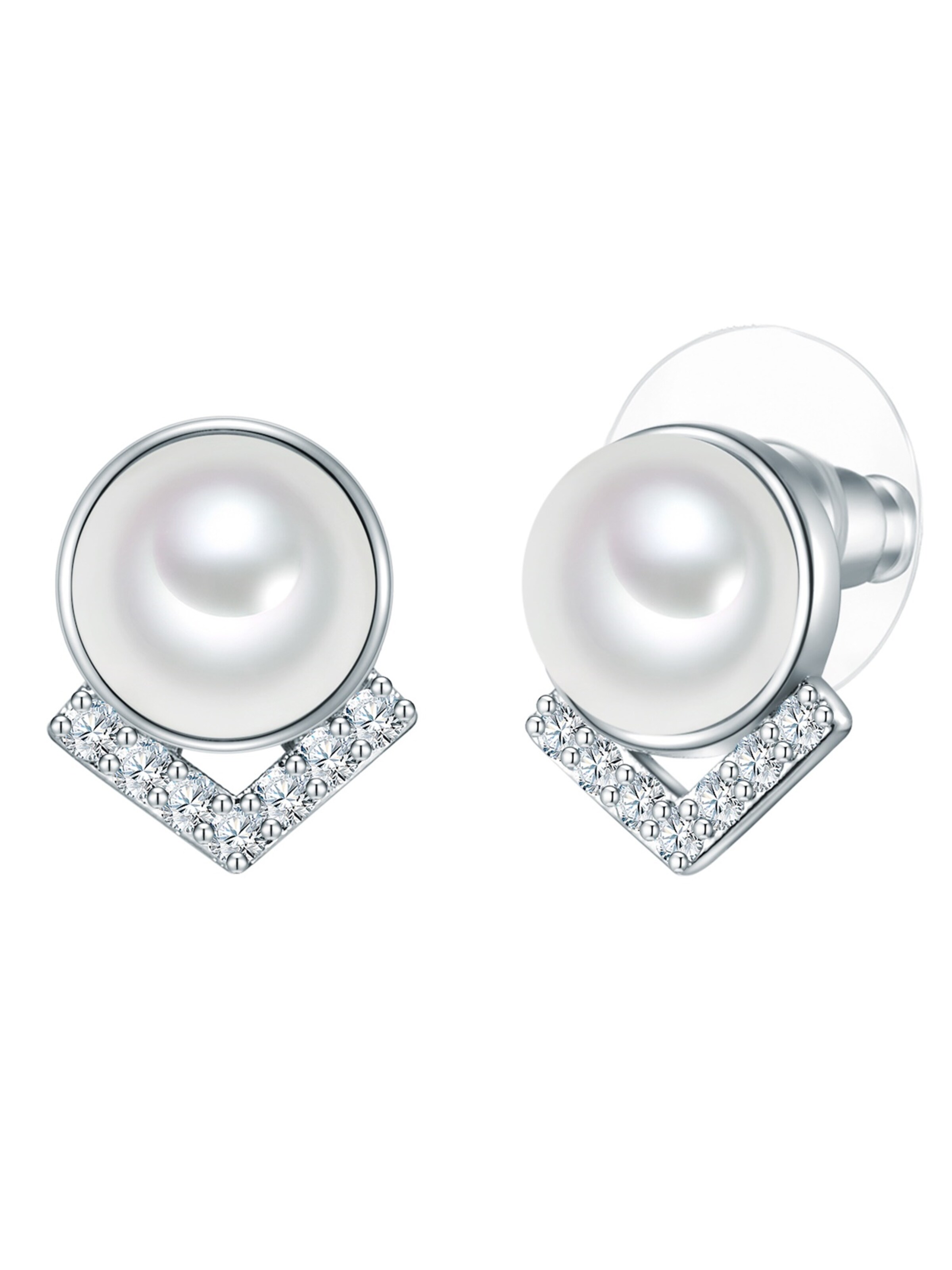 Lulu & Jane Oorbellen in Zilver: voorkant