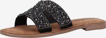 LAZAMANI Mules in Black: front