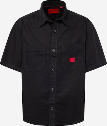 HUGO Red - Ajuste confortable Camisa 'Eratino' en negro: frente