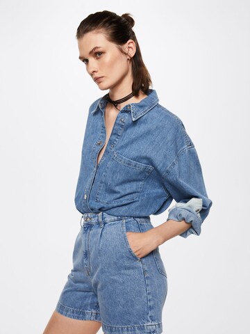 MANGO Loosefit Redős farmer 'REGINA' - kék