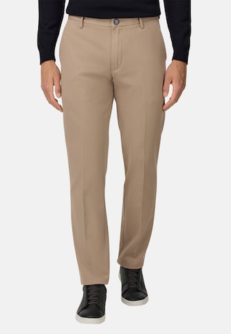 Coupe slim Pantalon à plis Boggi Milano en beige : devant