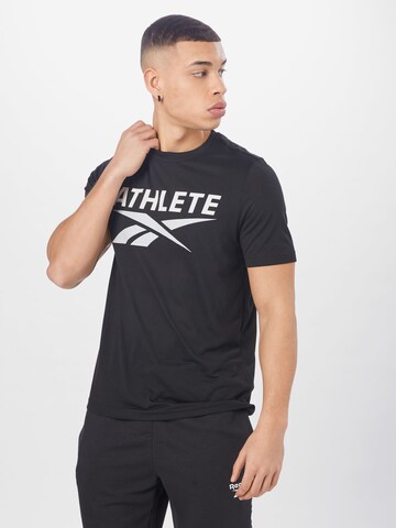 Reebok Loosefit Shirt in Zwart: voorkant