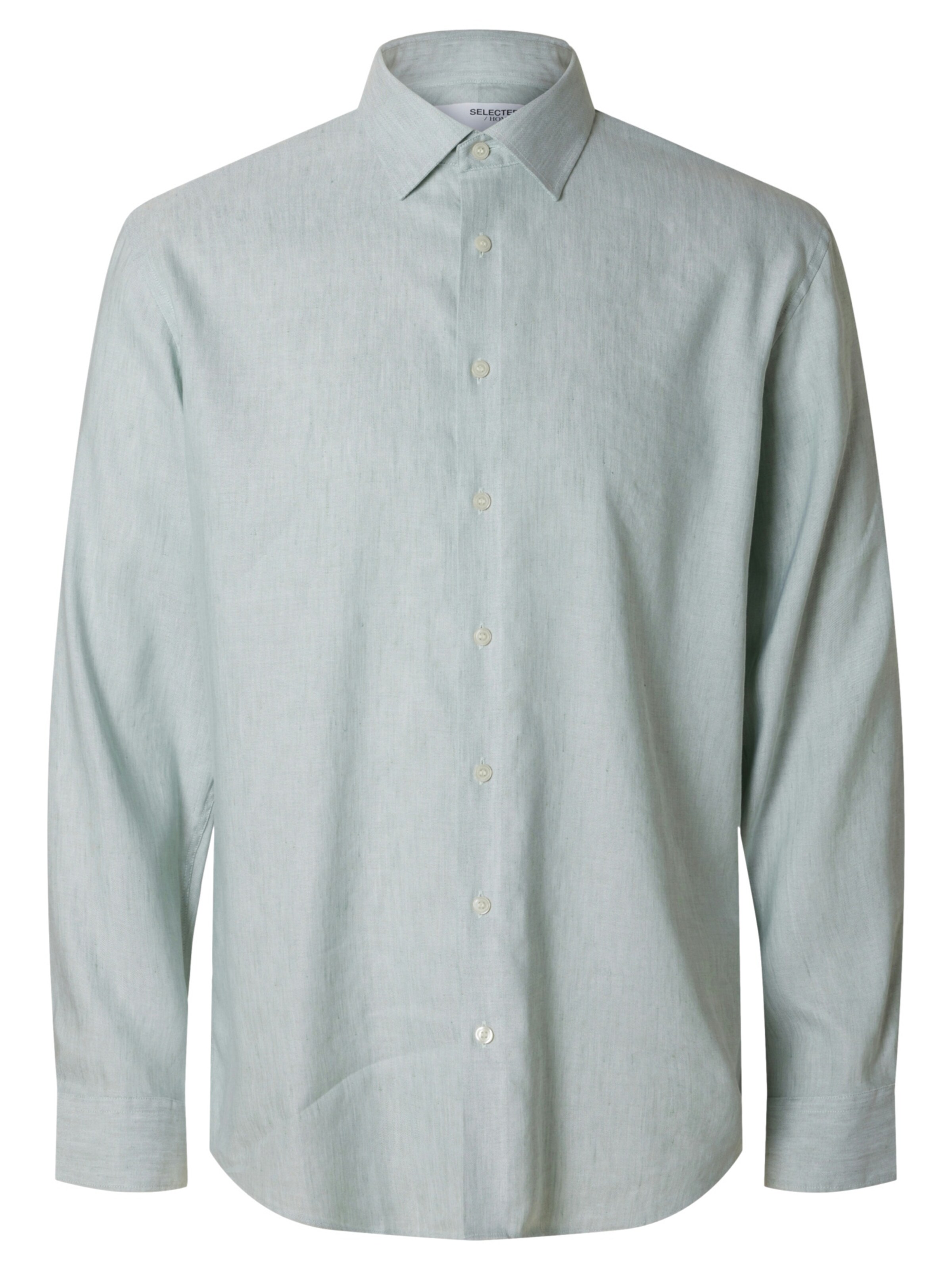 SELECTED - Ajuste regular Camisa en verde: frente