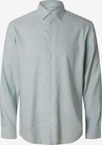 SELECTED - Ajuste regular Camisa en verde: frente