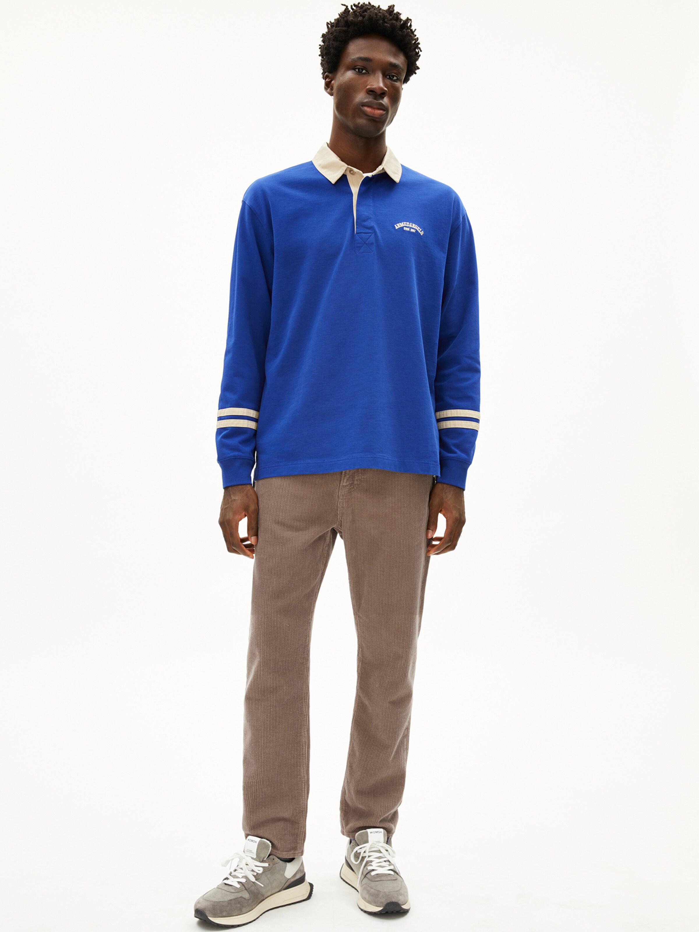 ARMEDANGELS T-Shirt AADRU LS RUGBY in Blau: Vorderseite