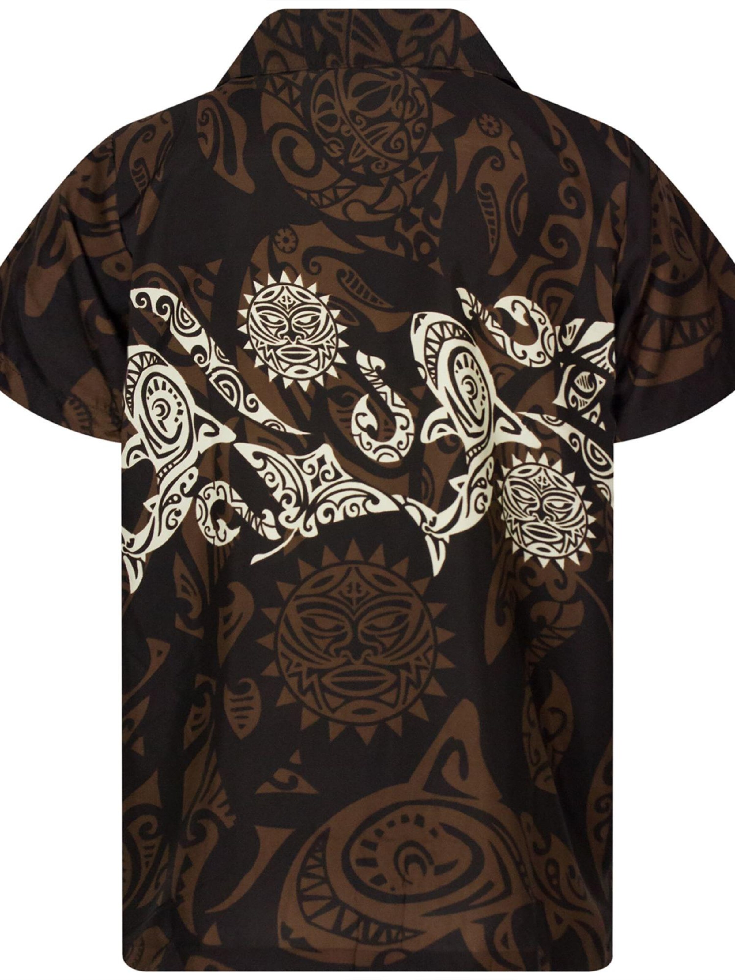 Maglietta 'Maori Chest' di King Kameha in marrone