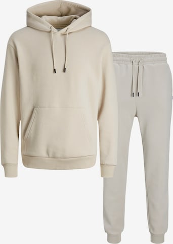 JACK & JONES Joggingdragt 'JJEBRADLEY' i beige: forside