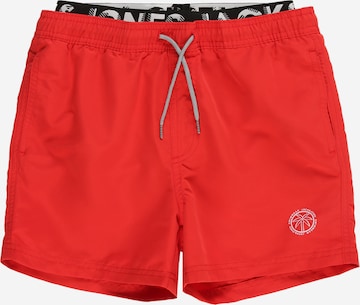 Shorts de bain 'Fiji' Jack & Jones Junior en rouge : devant