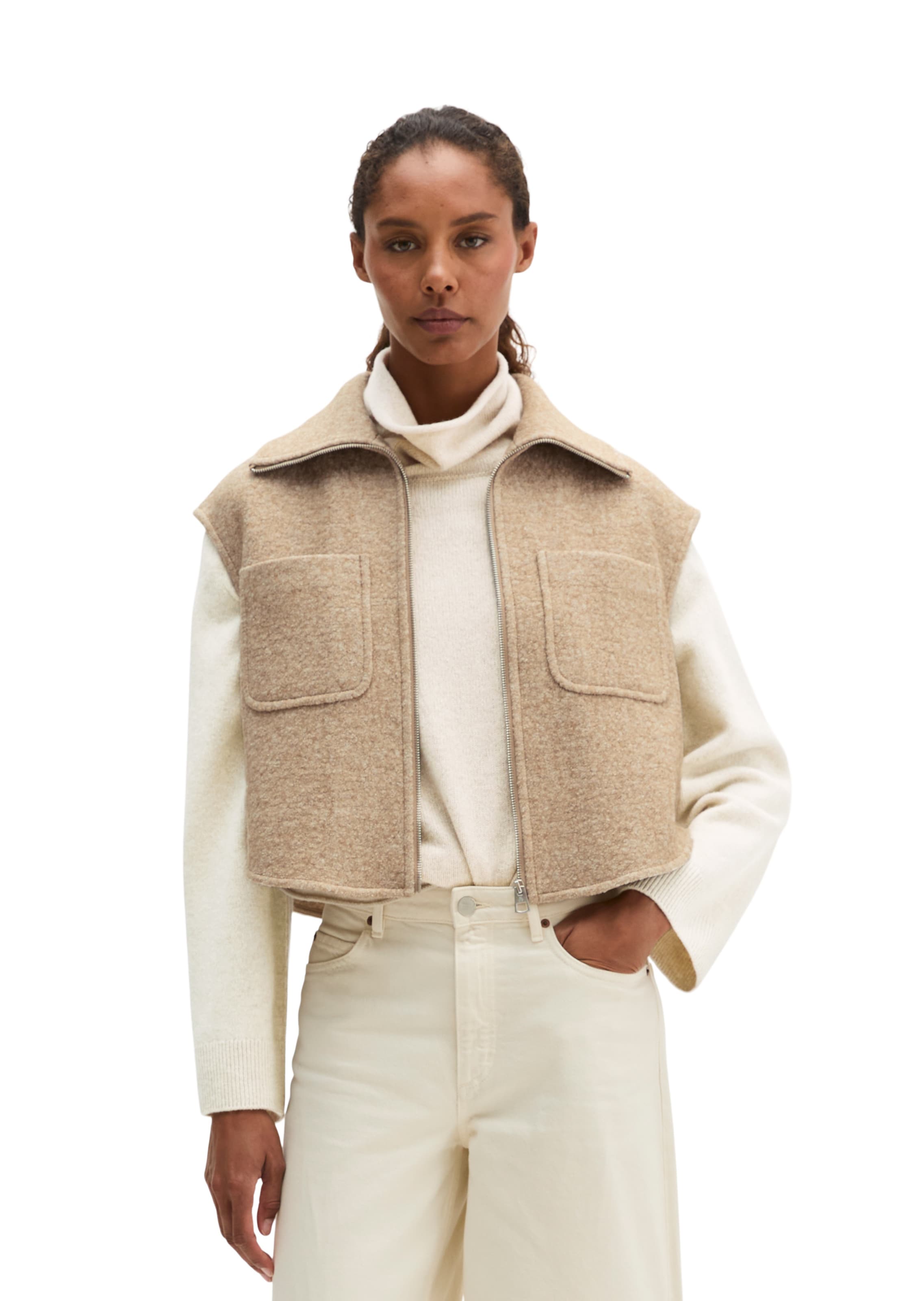 Gilet Marc O'Polo en beige : devant
