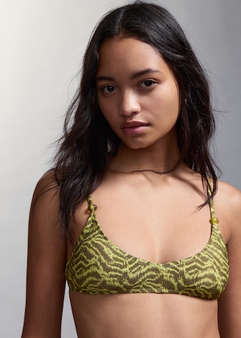 MANGO TEEN Triangle Bikini 'Zebra' in Green