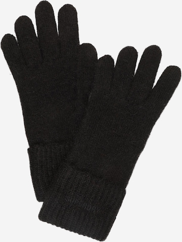 Superdry Full Finger Gloves in Black: front