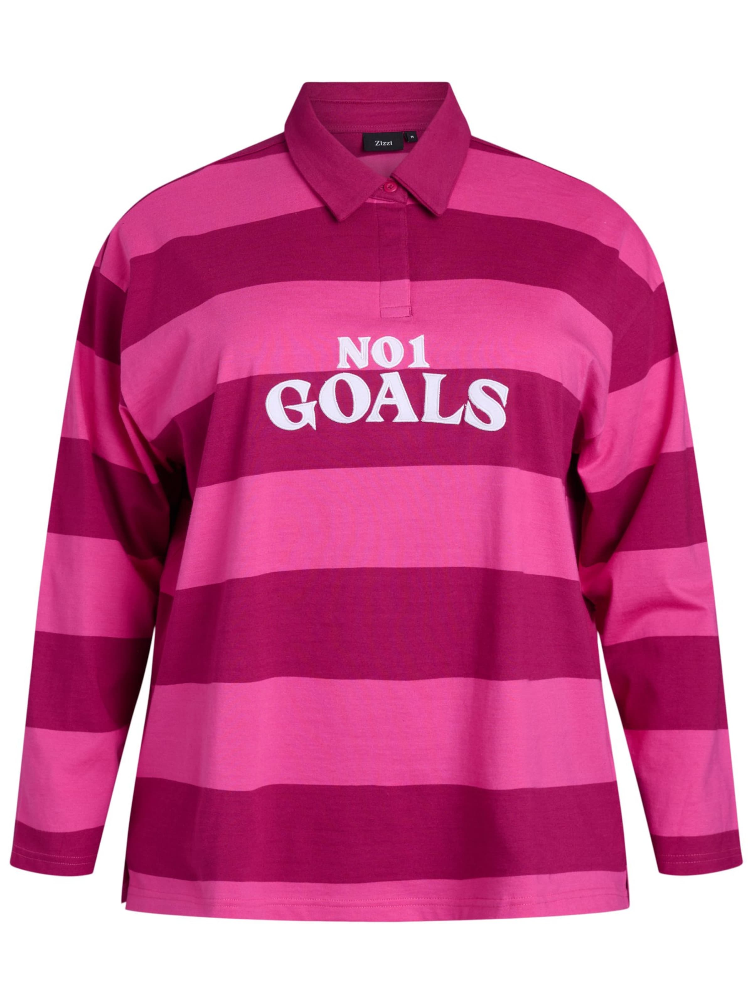 Zizzi Футболка &#x27;Enilla&#x27; в Ярко-розовый: спереди