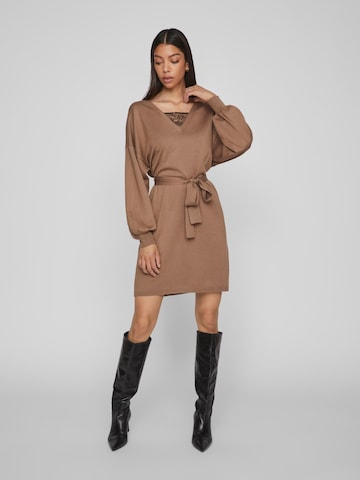 VILA Knitted dress 'Tracy' in Brown