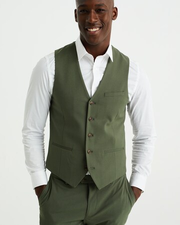 WE Fashion Slim fit Kostymväst i grön: framsida