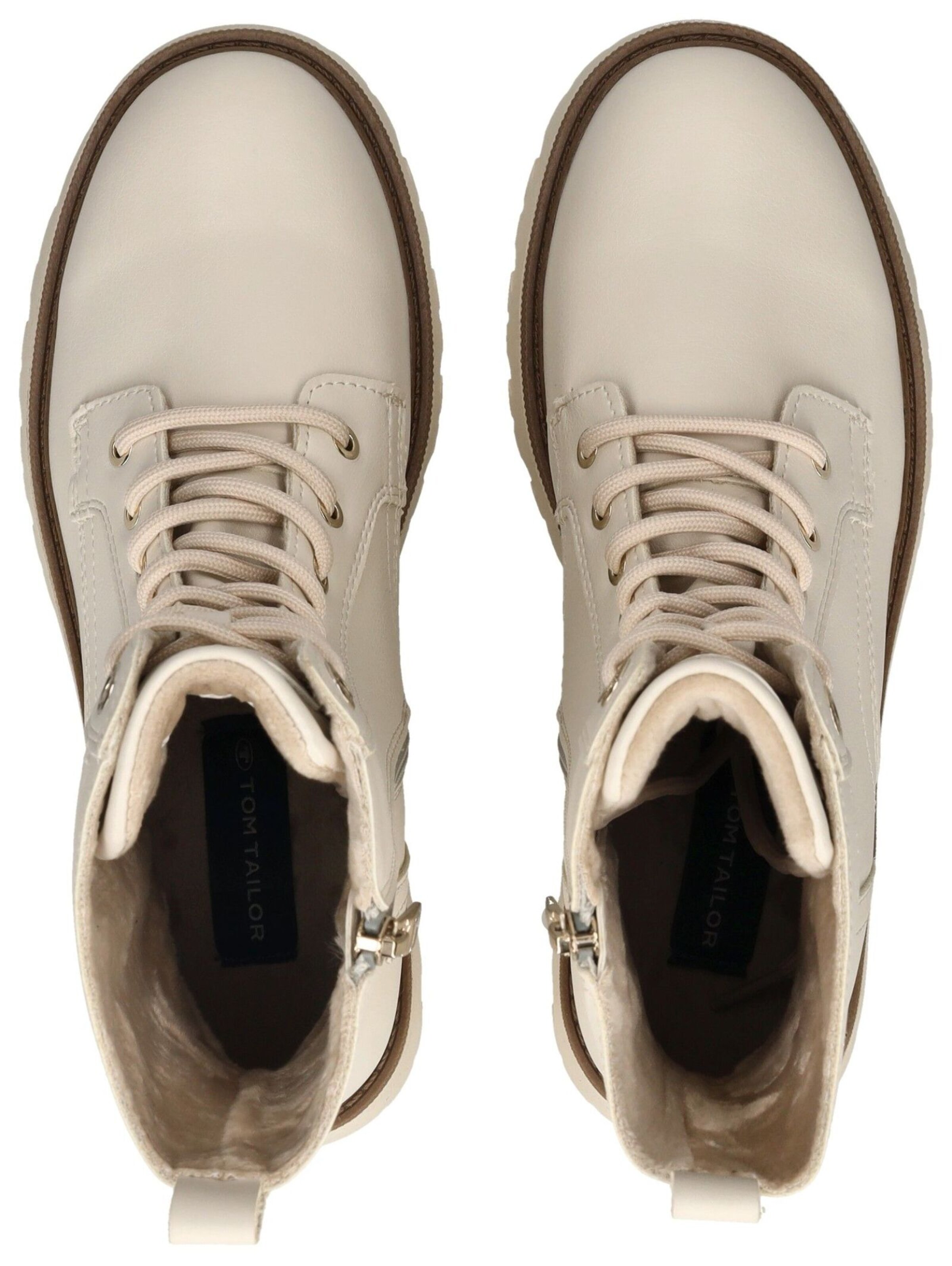 TOM TAILOR Lace-up bootie in White