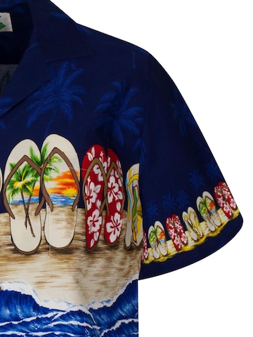 KY's Regular fit Button Up Shirt 'Flip-Flop' in Blue