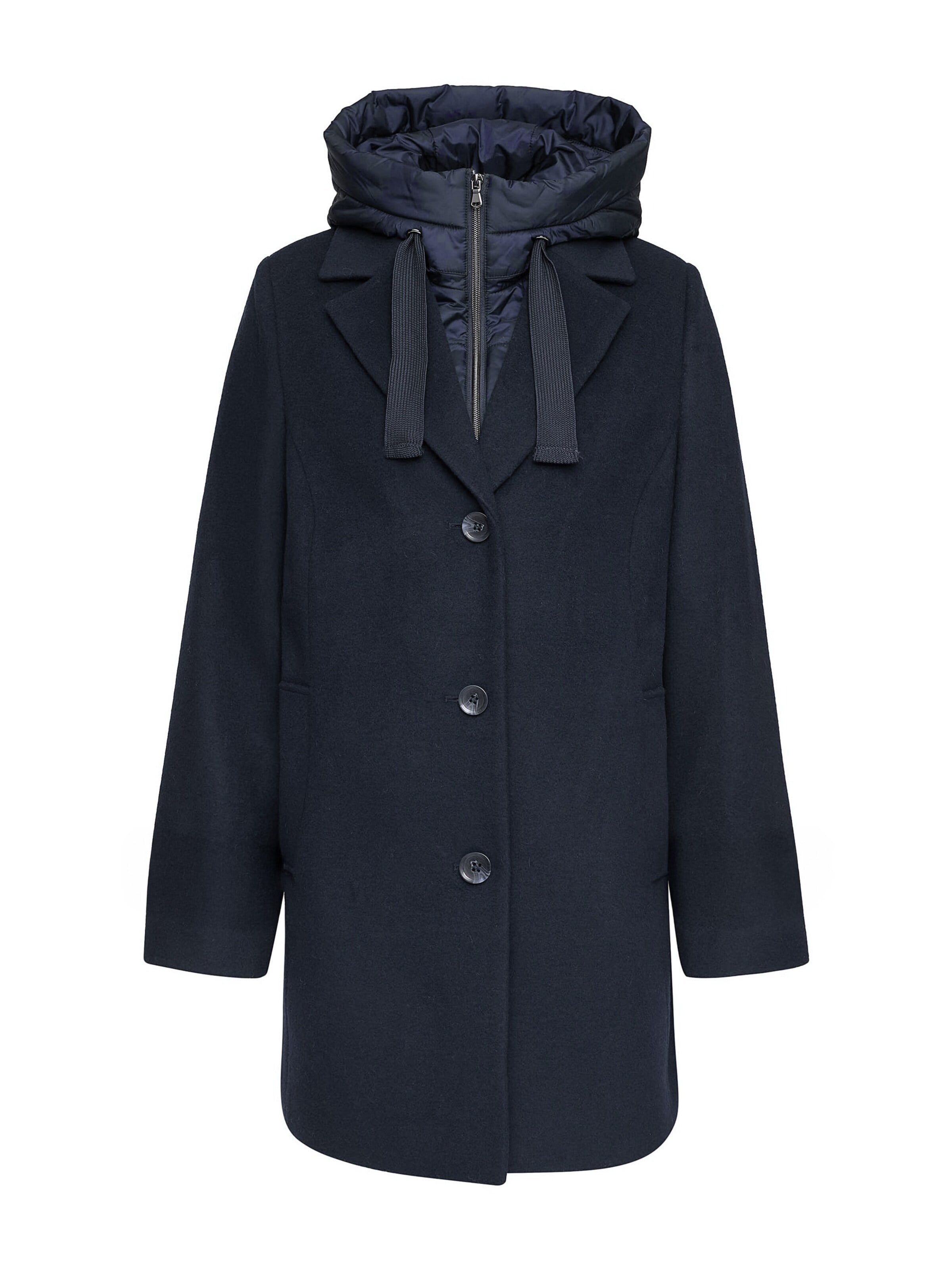 MANISA Between-season jacket 'Wolljacke' in Blue: front