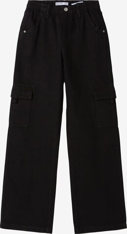 Loosefit Pantalon cargo Bershka en noir : devant