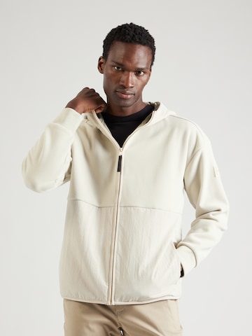 Calvin Klein Fleece jas in Beige: voorkant