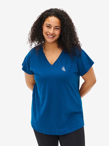 T-shirt fonctionnel Active by Zizzi en bleu : devant