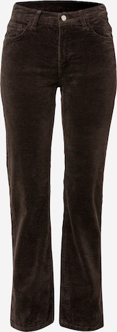 WEEKDAY Regular Pants 'Pin' in Brown: front