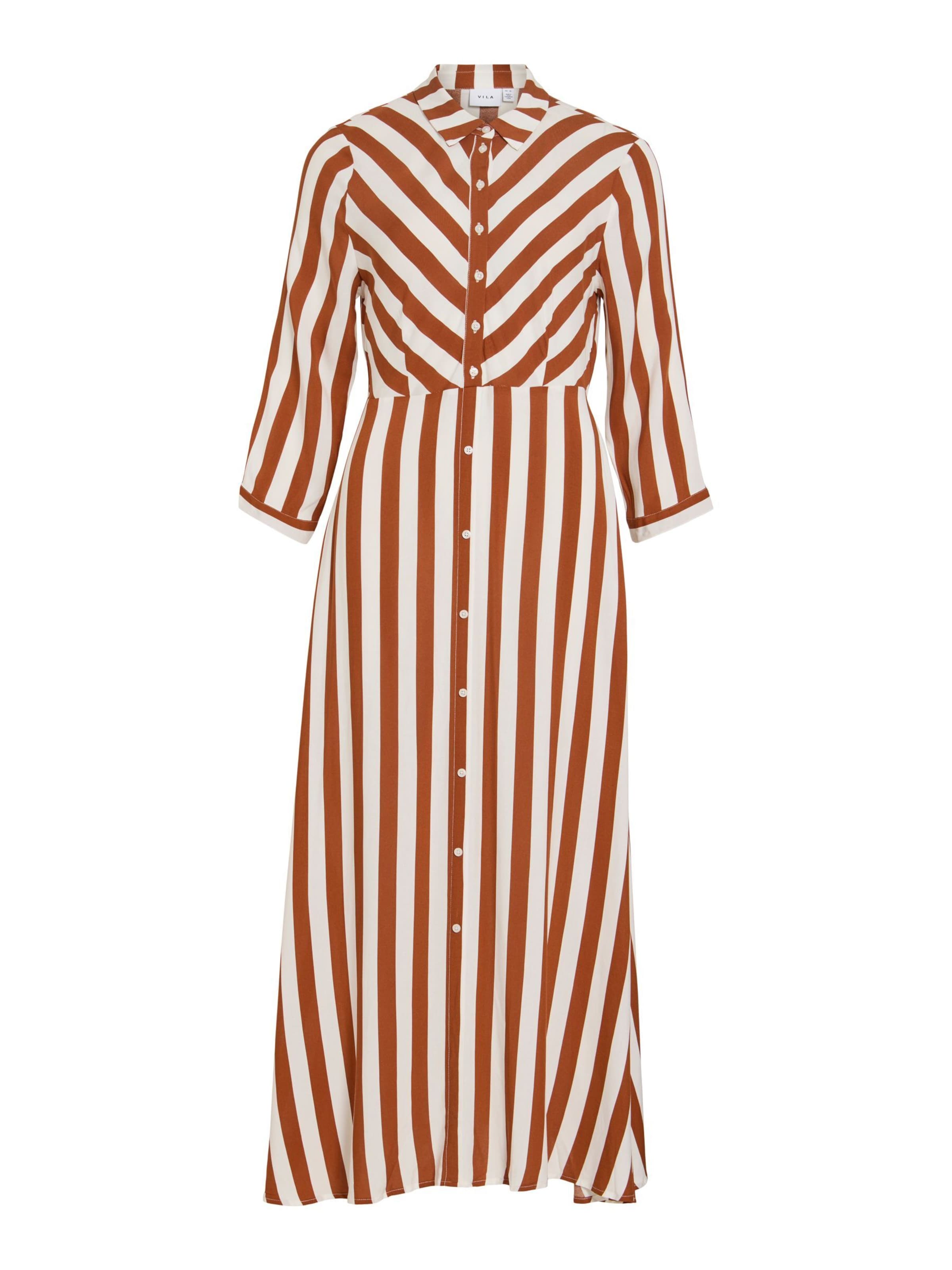 VILA - Vestido camisero 'VIAya Paya' en marrón: frente
