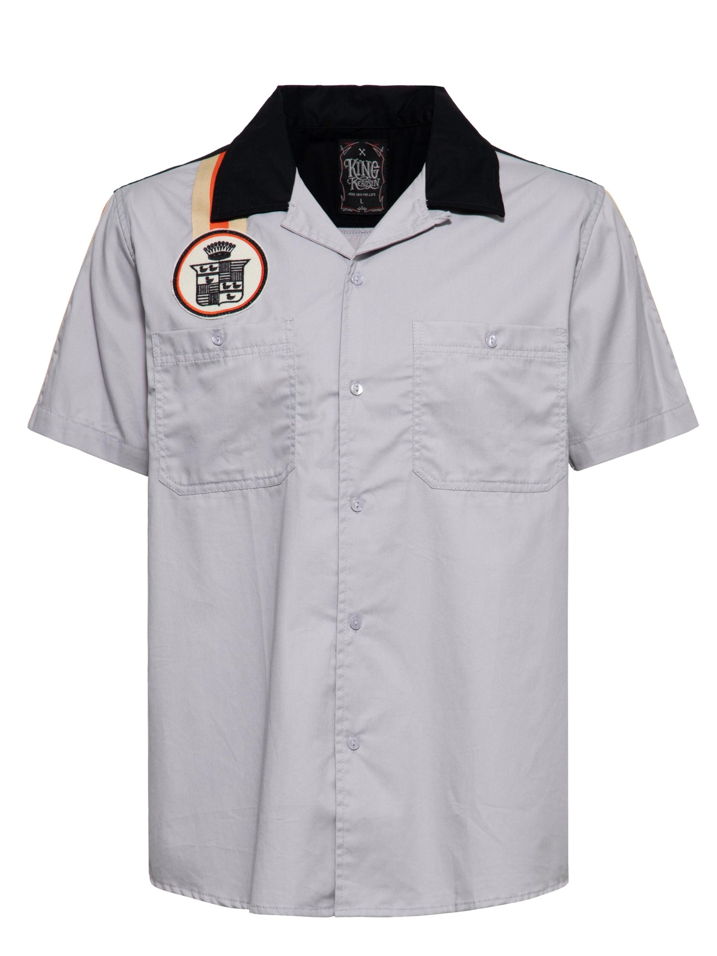 King Kerosin Button Up Shirt 'American Luxury Legend' in Grey, Item view