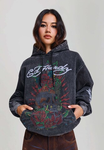 Ed Hardy Bluzka sportowa w kolorze czarny: przód
