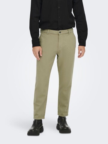 Coupe slim Pantalon chino 'Avi' Only & Sons en gris : devant