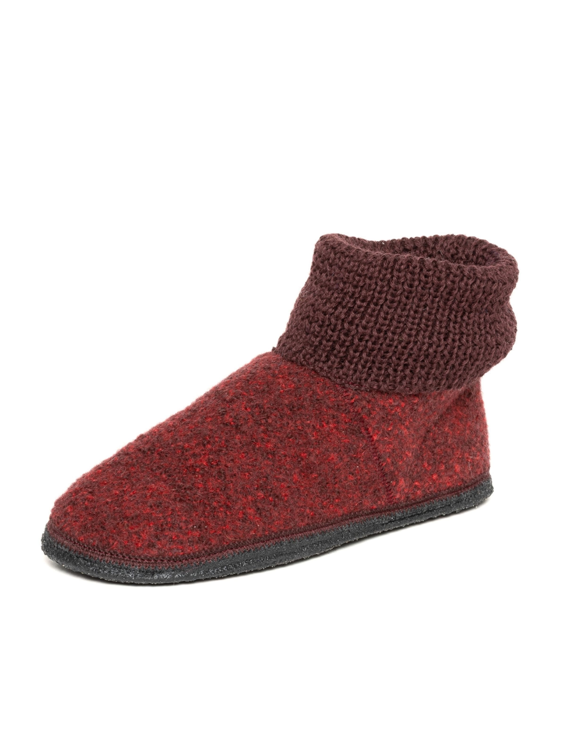 Gottstein Slippers 'Hüttenschuhe Wool Venture High' in Red: front