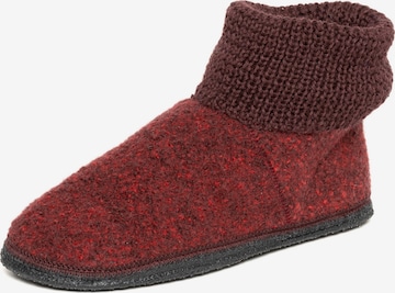 Gottstein Slippers 'Hüttenschuhe Wool Venture High' in Red: front