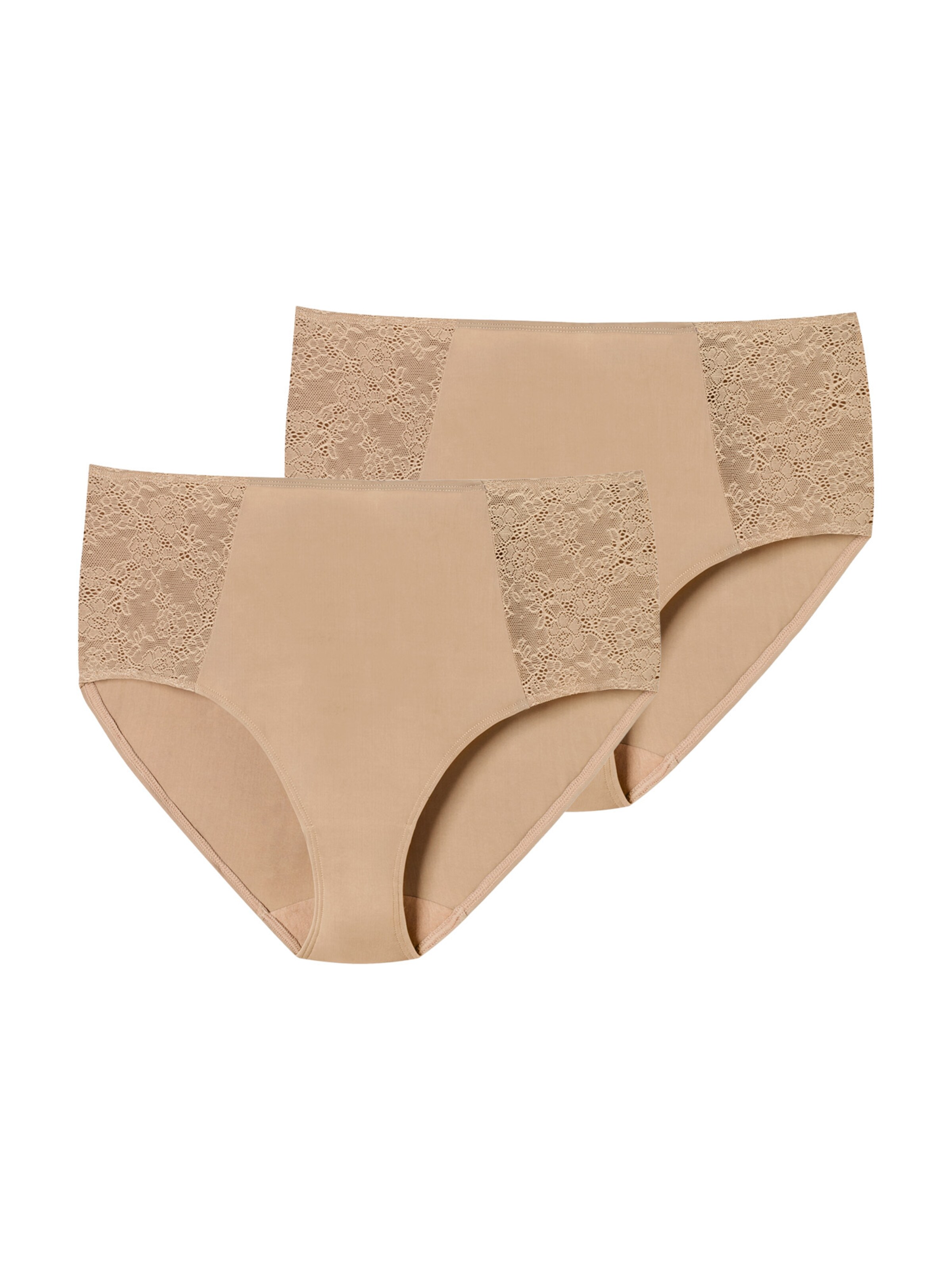 SCHIESSER Midislip ' Air Spitze ' in Beige: Vorderseite
