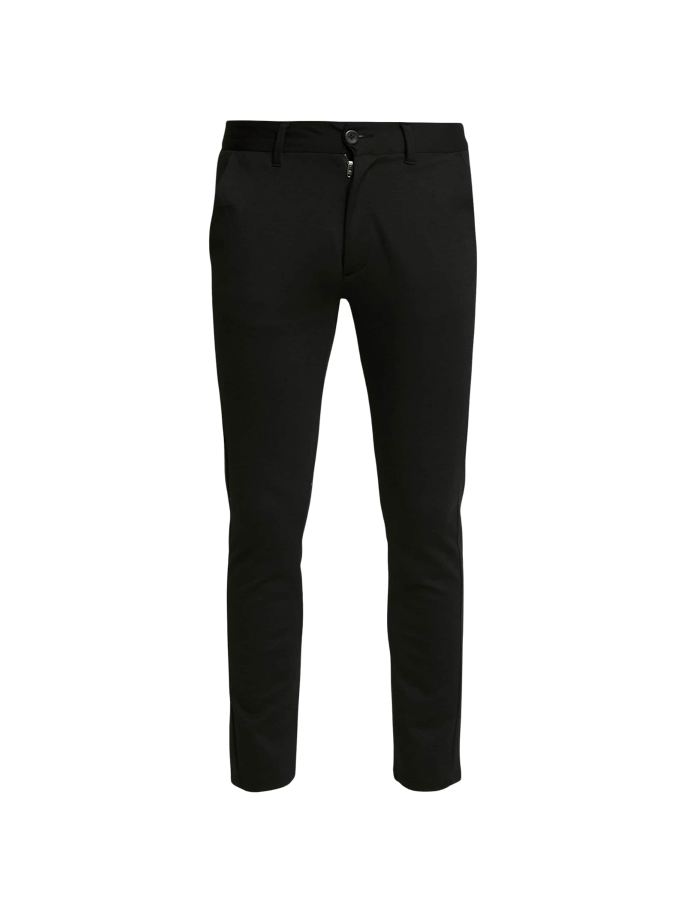 Denim Project Normální Kalhoty ' Ponte ' – černá: přední strana