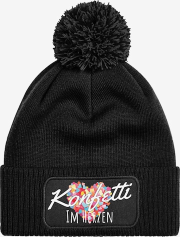 Youth Designz Beanie 'Konfetti im Herzen' in Black: front
