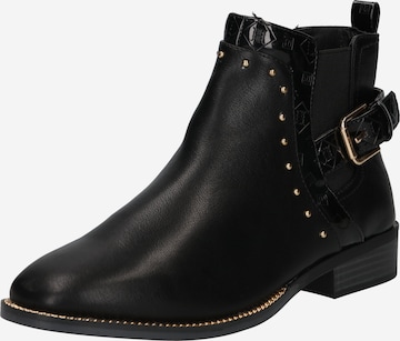 River Island - Botas chelsea 'EMBOSS BUCKLE' em preto: frente